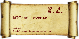 Mézes Levente névjegykártya