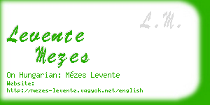 levente mezes business card